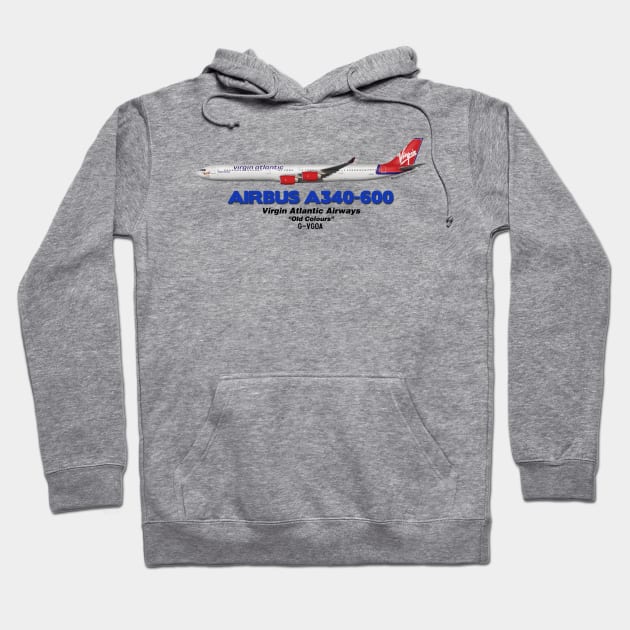 Airbus A340-600 - Virgin Atlantic Airways "Old Colours" Hoodie by TheArtofFlying